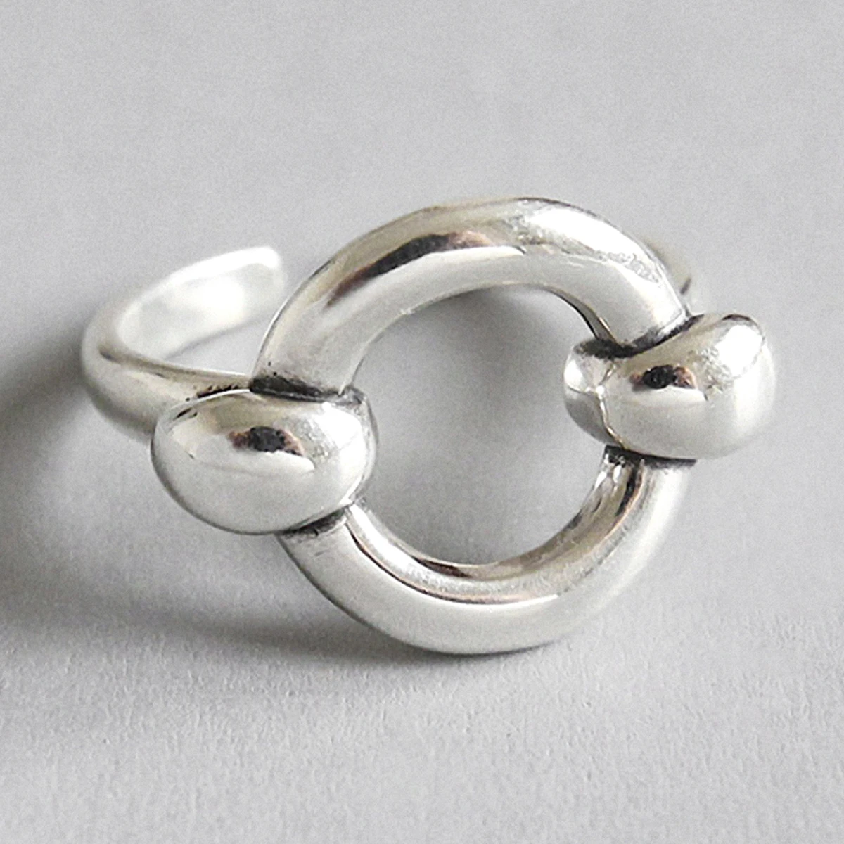 

Personalized Silver Jewelry Simple Geometric Ring For Female