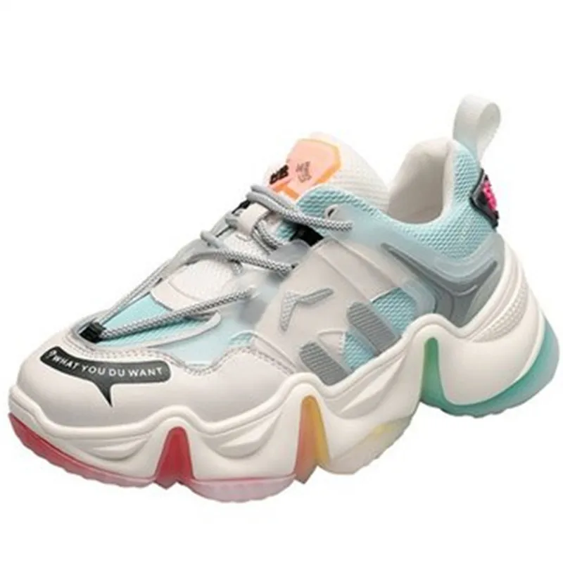 

Dropshipping Colorful Sole Women Chunky Sneakers Women's Platform Shoes Thick Bottom Comfortable Casual Footwear for Female