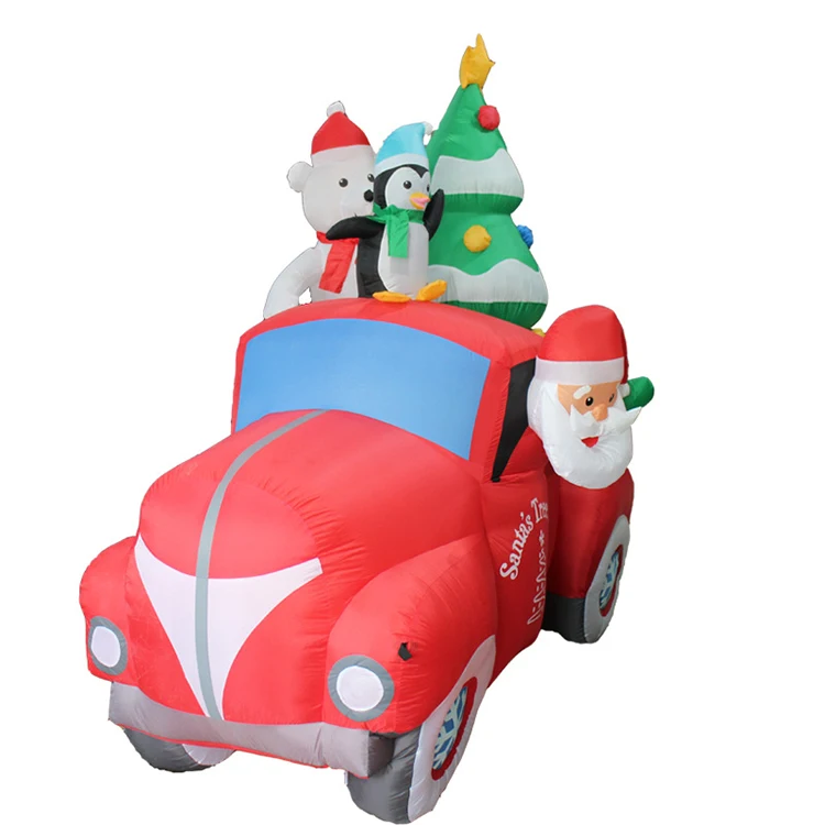 Customized Outdoor Christmas Decor Christmas Inflatable Santa In Car