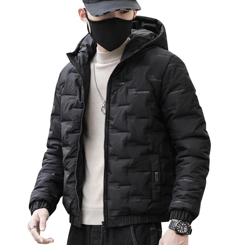 

Quilted men's embossed fashion trend men's quilted down jacket slimming