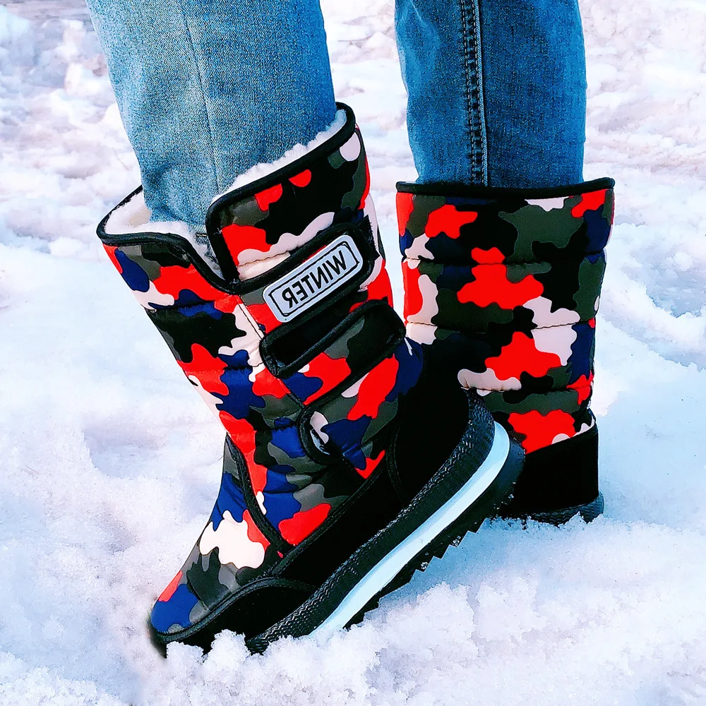 

Wholesale fashion men's and women's winter warm non-slip high-top snow boots, Customized color