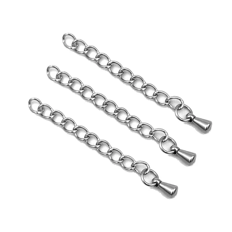 

304 Stainless Steel Tail Chain Pendant DIY Ornament Accessories 3cm Steel Color Tail Chain Water Drop Pendant Jewelry