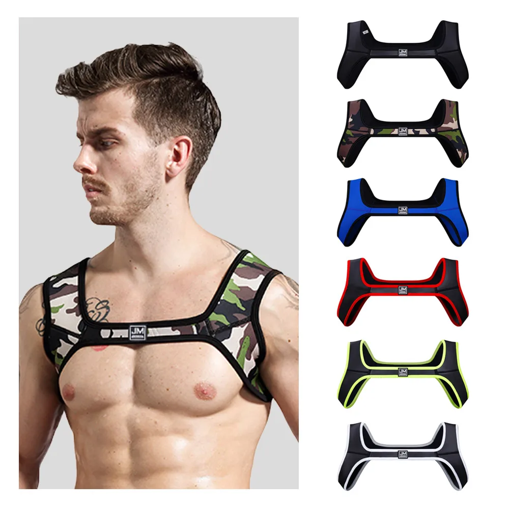 

JOCKMAIL Muscle restraint outfit Fitness Neoprene harness Sports Shoulder Straps Muscle Exercise gear jockmail, Black