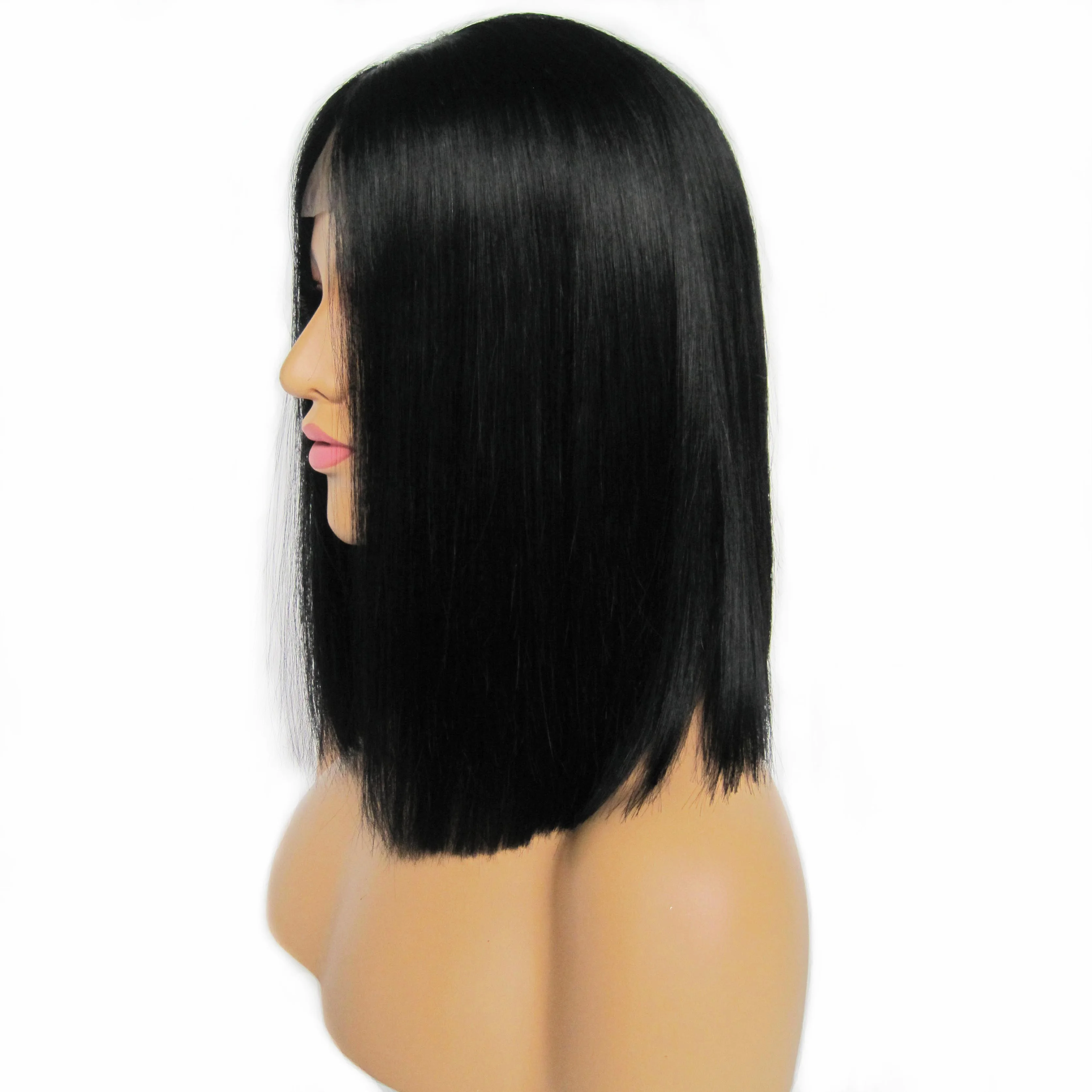 Celebrity Recommend virgin Brazilian remy human hair 12inch 250% heavy density bob wigs human hair lace front