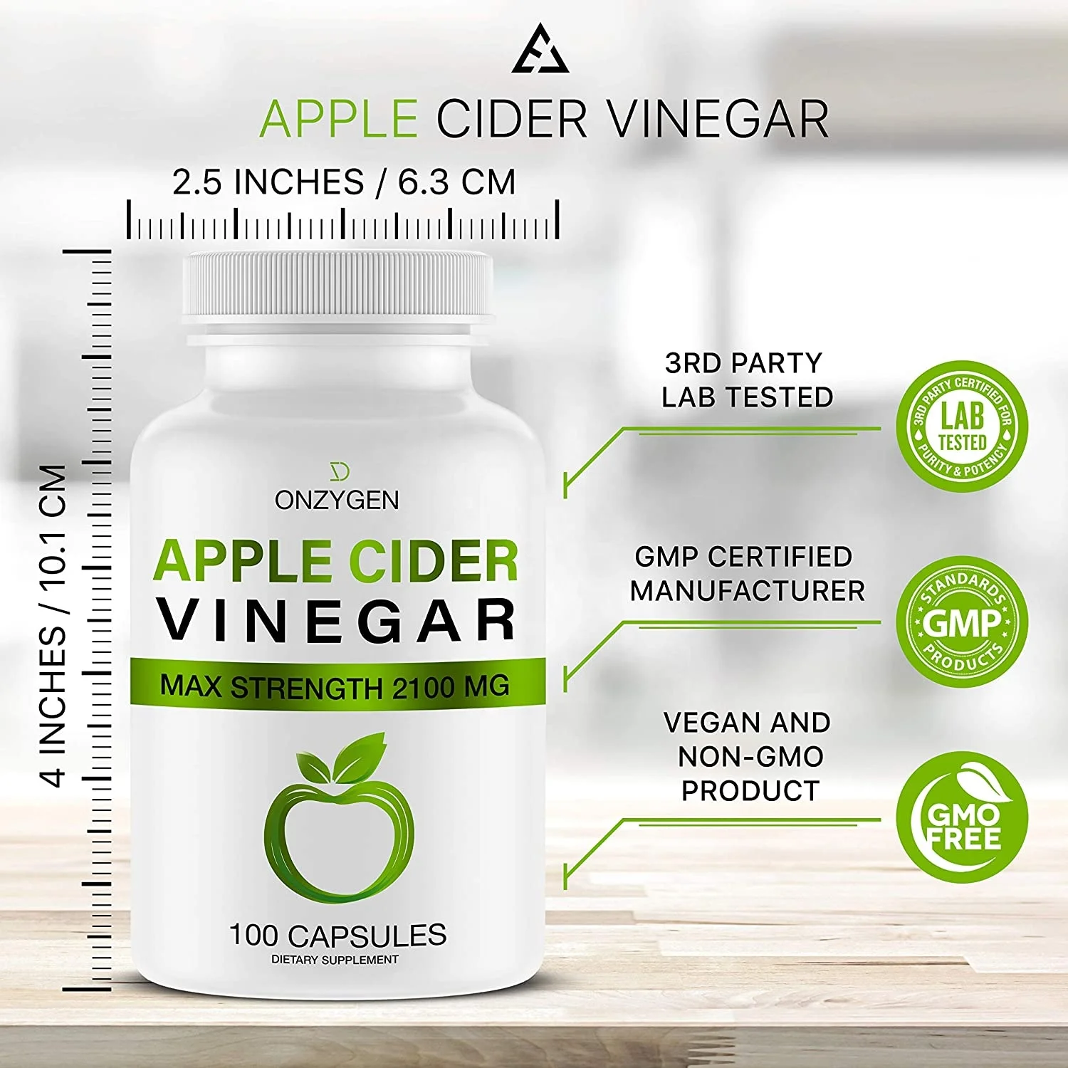 Natural Slimming Keto Diet 2100MG Green Apple Cider Vinegar Capsules With Mother For Weight Loss Fat Burner