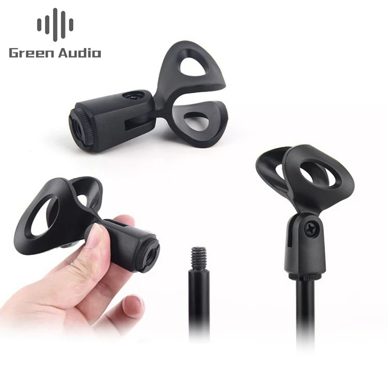 

GAZ-MH03 Microphone Shock Mount Clip Adjustable Holder Flexible Mic Clips Standard Plastic Microphone Clips Mic Stand Accessory, Black