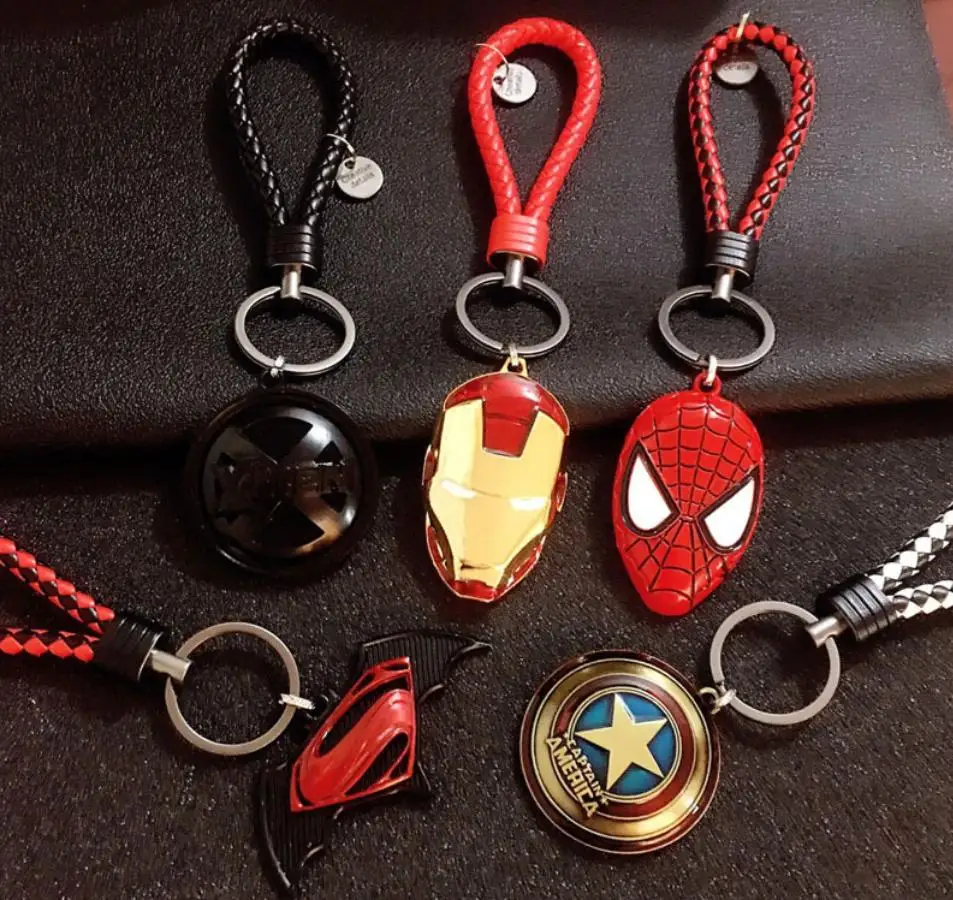 

Superhero Luxury Glossy Metal X-Men Captain America Iron Man Keychain Christmas gift Free Shipping, Colorful