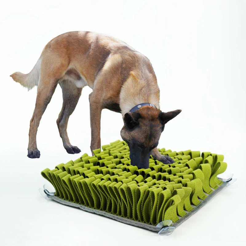 

Dog snuffle mat dogs slow feeding play pad anti slip pet nose smell training snuffle sniff mat for dogs, Green