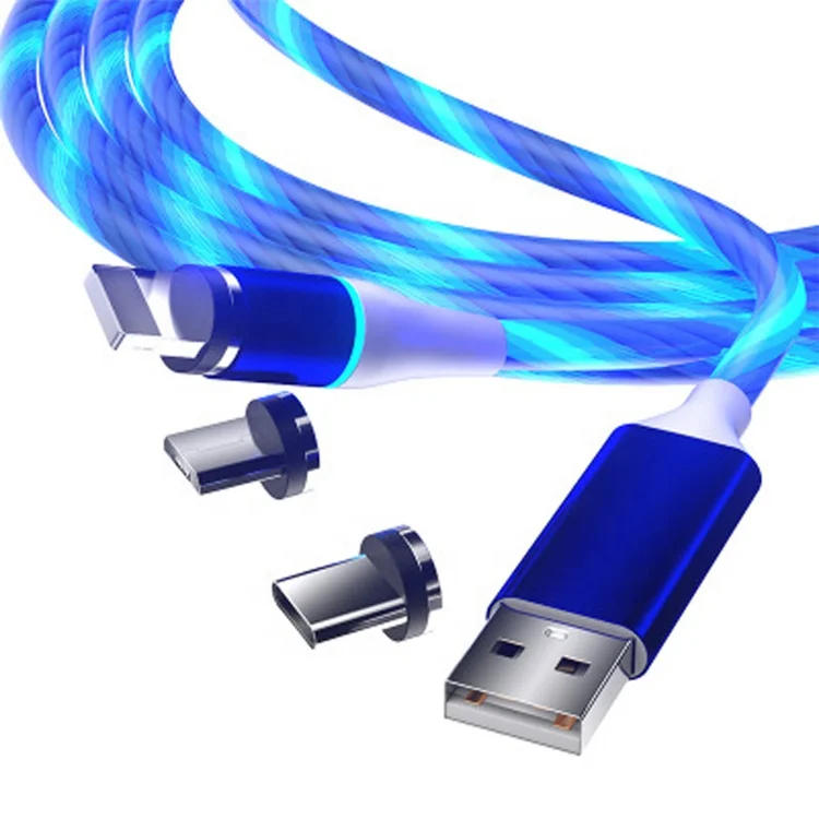 

Net Celebrity 3-in-1 Streamer Magnetic Data Cable for iPhone Android Type-C Marquee Fast Charging Cable