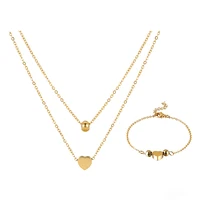 

S-295 Xuping Wholesale Women Jewelry Sets 24K Gold Plated Stainless Steel Necklace Bracelet Jewelry Set