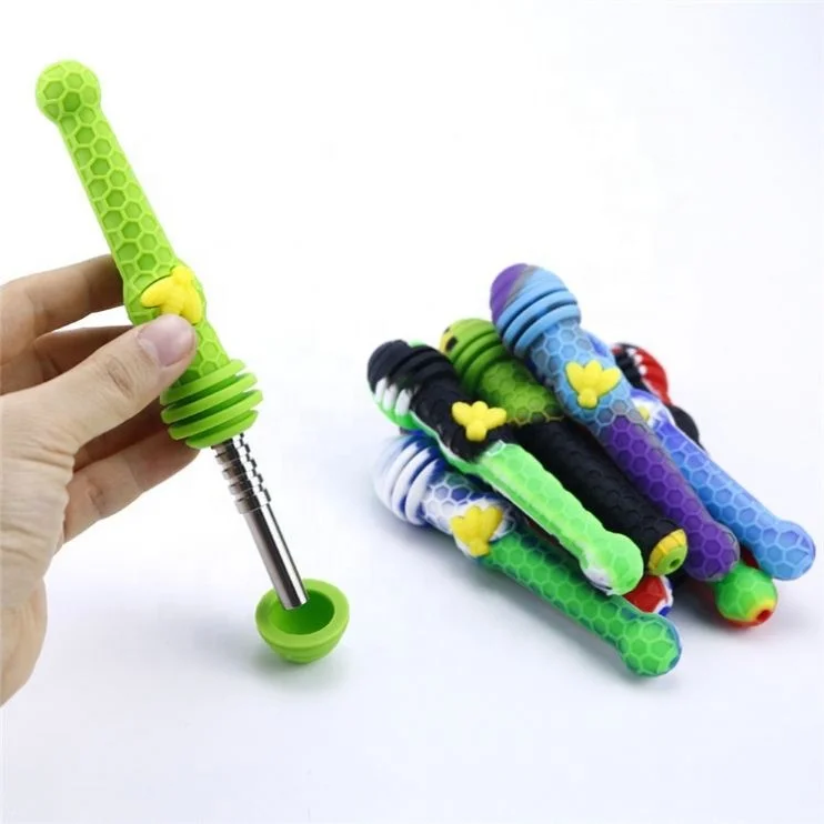 

New Arrival Honeycomb Style Bee Smoking Pipe Food Grade Silicone Smoking Pipe Herb Pipe jhcentury, Picture