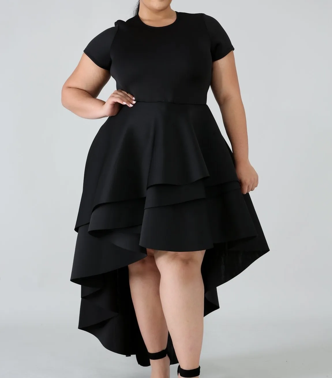 

Wholesale Summer High Quality Oversize Dinner Wear Dresses Black 4xl Plus Size Women Dress & Skirts