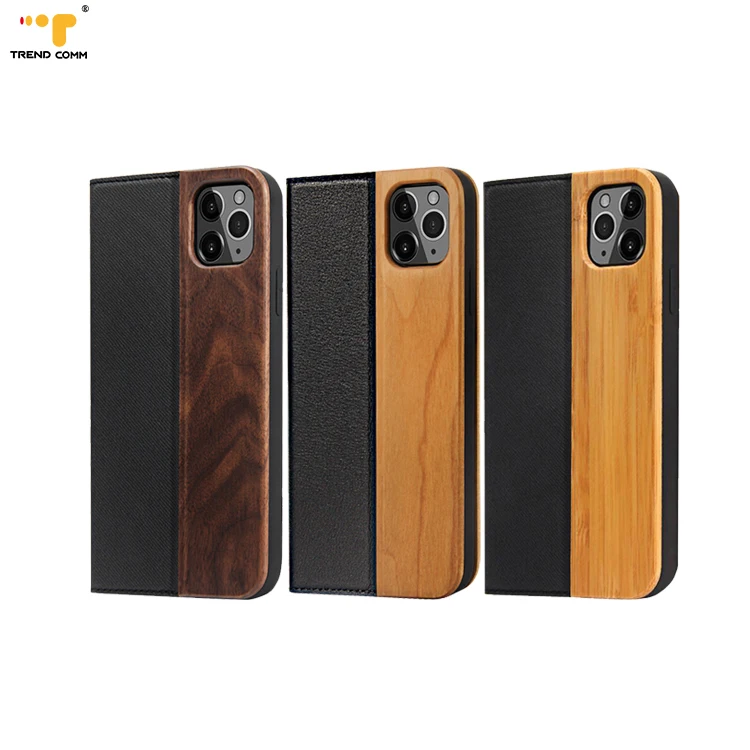 

Custom Wooden Leather Phone Cases Wallet Luxury For iPhone 12 Pro Max Leather Case