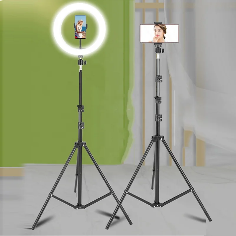 

Free Sample Wholesale photographic lighting 10 inch dslr designer ring light with stand custom logo camera light ring, Black white