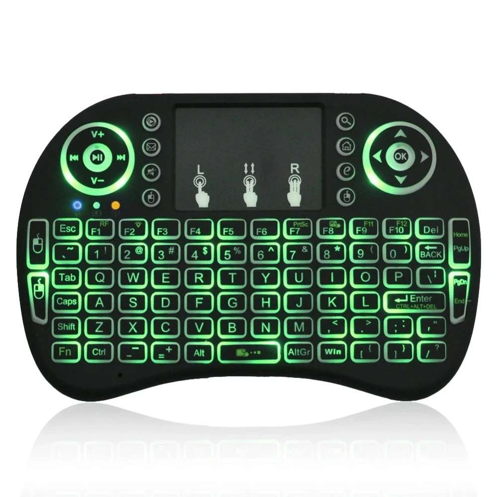 
Hot Sale Cheap Backlit 2.4GHz wireless touchpad with 3 color i8 mini keyboards for Smart TV Android Box 
