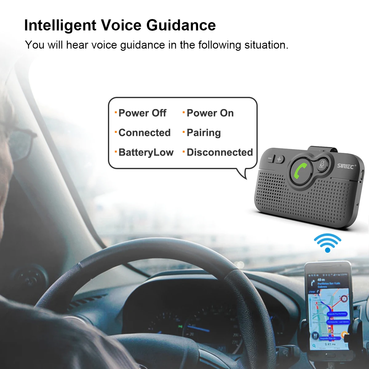 Bluetooth 5.0 Handsfree Car Kit Sun Visor Clip Audio Adapter Wireless Receiver Multipoint Speakerphone Auto Stereo Mp3 Player - ANKUX.COM