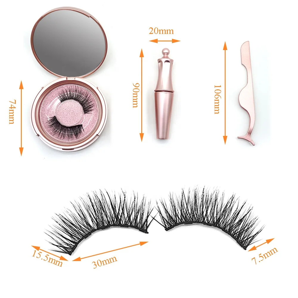 

Wholesale 5 Magnets Magnetic False Eyelashes with Eyeliner and Tweezer