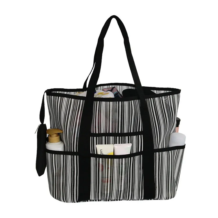 

High capacity Lightweight Foldable Large Mesh Beach Bag Travel Grocery Shopping women Handbags