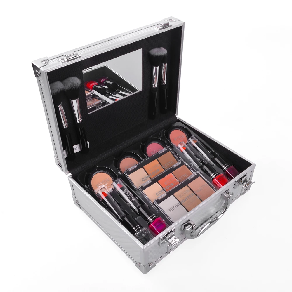 

Professional High Pigment Concealer Lipstick Gift Kit Private Label Nail Polish Highlighter Palette Blush Makeup Women Set