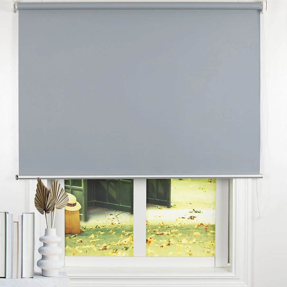 

Quality goods blackout polyester roller blind Chinese factory blackout roller blind shade blackout roller curtain, White