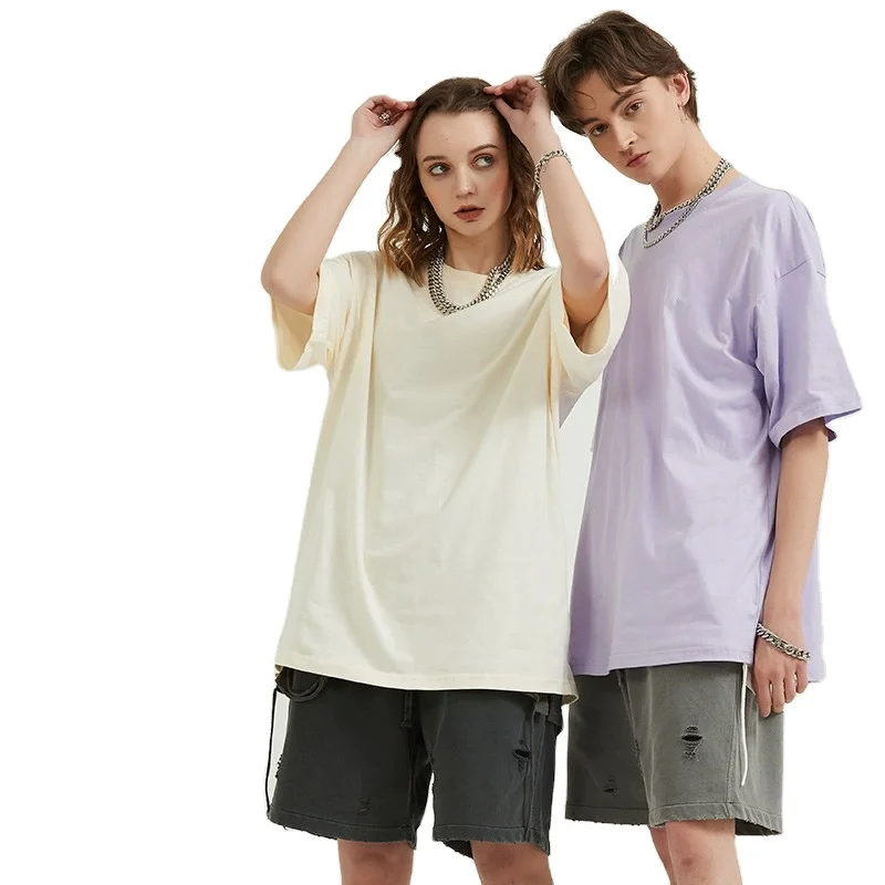 Wholesale Custom Logo 100% Cotton Men's Luxury Drop Shoulder Thick Heavyweight T-Shirt Oversized Fit