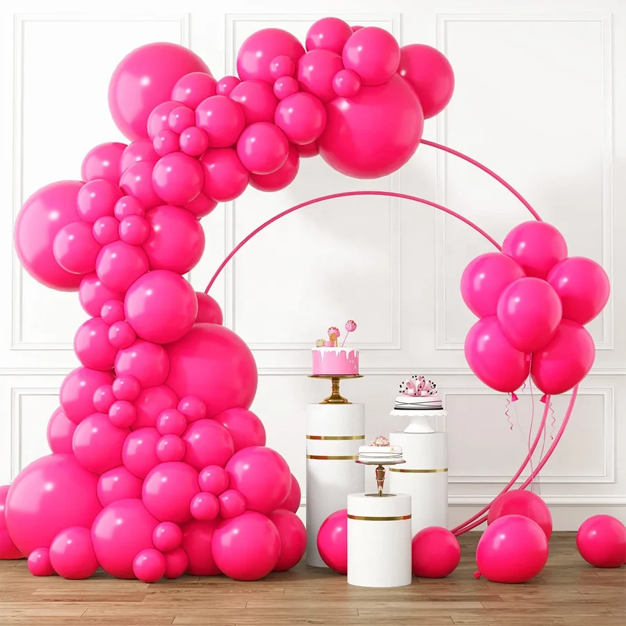 

Hot Pink Balloons 105pcs 5/10/12/18 Inch party balloons Garland Arch Latex Party Balloons for Wedding Birthday