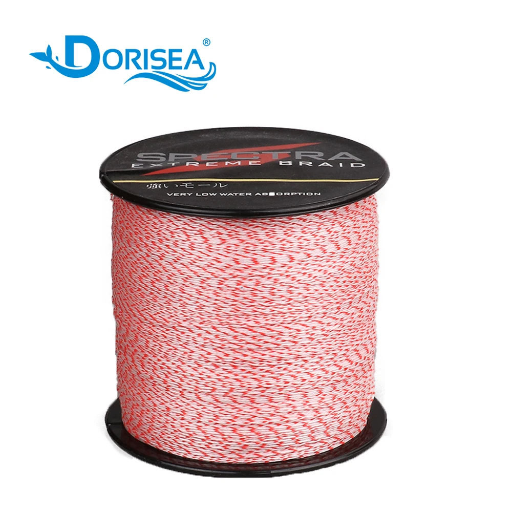 DORISEA 8 Strands Black-White,Yellow-Red,White-Red Spotted 100M-2000M 6-300LB 100% PE Braided Multifilament Fishing Line