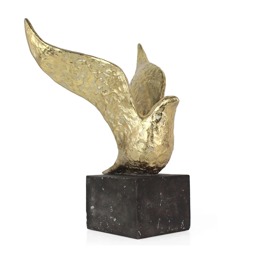 Resin gold foil  pigeon statue bird ornaments home decoration details