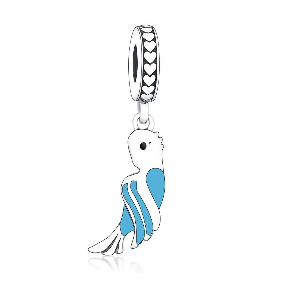 

Factory Outlet Wholesale 925 Sterling Silver Enamel Bird Pendant Beads Animal Charm For Jewelry Making