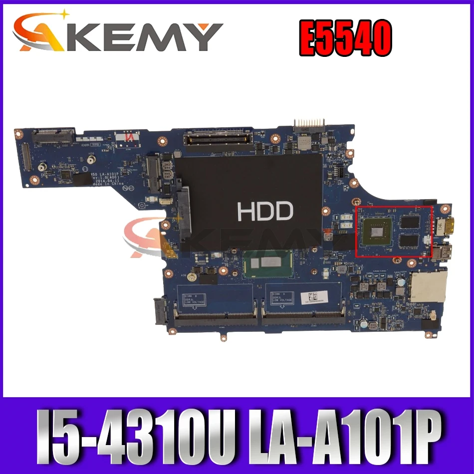 

Akemy 001F0J 01F0J for Dell E5540 Laptop motherboard I5-4310U LA-A101P tested