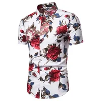 

fashion new printed floral shirt men's shirts slim fit casual shirt