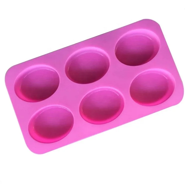 

Baking silicone mold 6 large oval cake molds Handmade cold soap mold