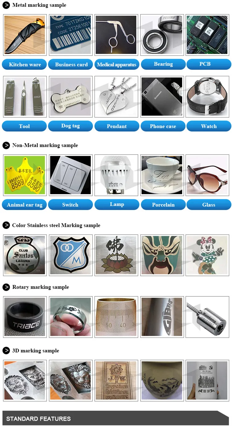 16 years factory experience 20w 30w 50w cnc portable fiber laser marking engraving machine metal price