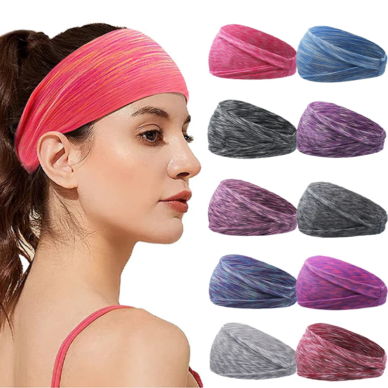 

Unisex Elastic Sweat Absorption Sweatband Running Yoga Wide Fitness Sports Workout Non Slip Headband