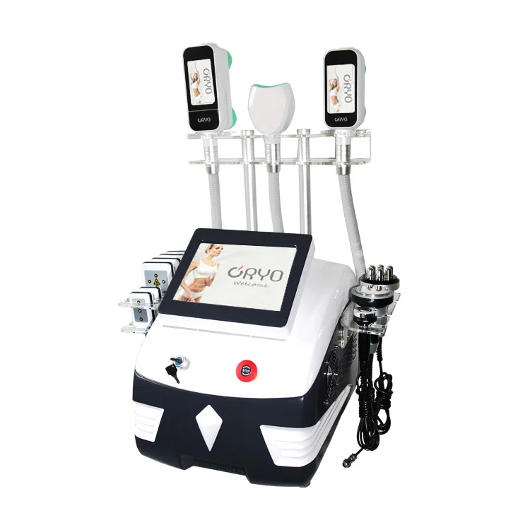 

360 degree the latest aesthetic Two handpiece working simultaneously 3 handpiece with 8 size head for abdomen thigh arm back wa