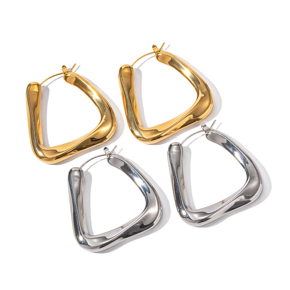 

18K PVD Gold Plated Earrings Jewelry Gift Stainless Steel Irregular U Shaped Geometric Earrings for Women