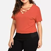Sexy plus size summer pur color tshirt over size women's tshirt