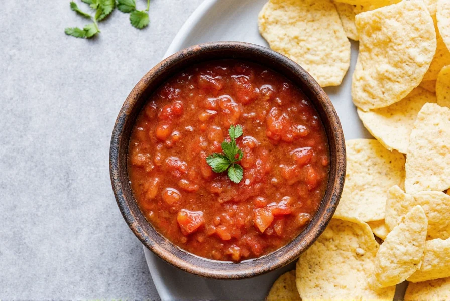 Homemade Cascabeles Salsa in a Blender Being Prepared