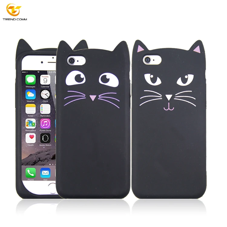 

For iPhone 6 6s Cartoon Cat Custom 3D Silicone Phone Case