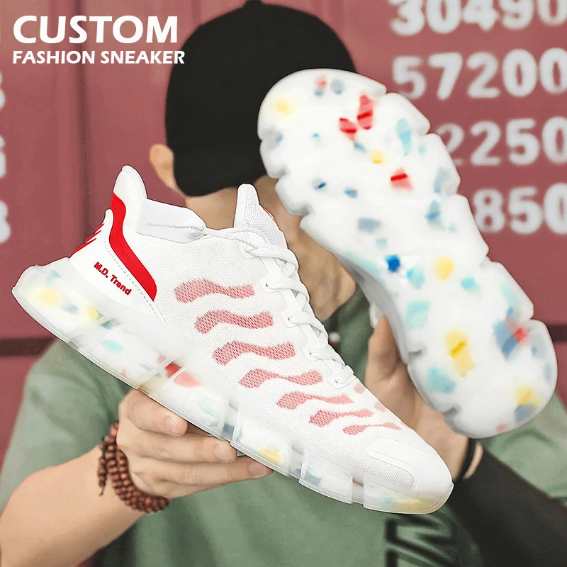 

OEM Custom High Quality Knitting Mesh TPU Sole Fashionable Sport Running Shoes Men Casual Sneakers