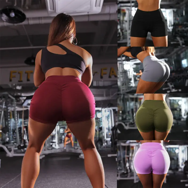 

Women Casual Fitness Yoga Shorts High Waist Running Gym Stretch Sports Short Pants