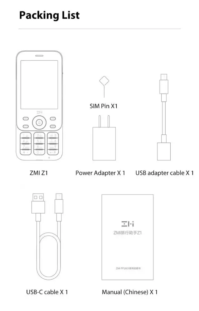 
ZMI Z1 (2 in 1)feature phone 