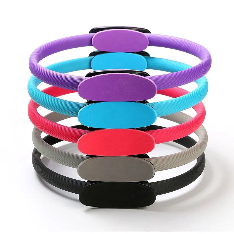 

TY Yoga Fitness Pilates Ring Women Girls Circle Magic Dual Exercise Home Gym Workout Sports Lose Weight Body Resistance 5color, Blue, purple, gray, green.