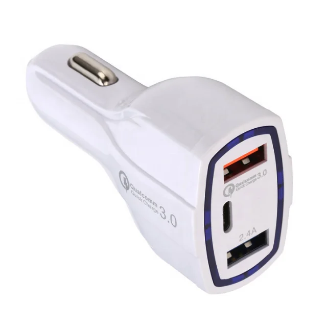 

Wholesale 3 ports usb c pd fast car charger for samsung usb-c car charger 20v, Black white