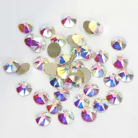 

Best Quality 2088 16 Cut 8 Big 8 Small Facets Crystal AB Flat Back Non Hot Fix Nail Rhinestones For Nail Art