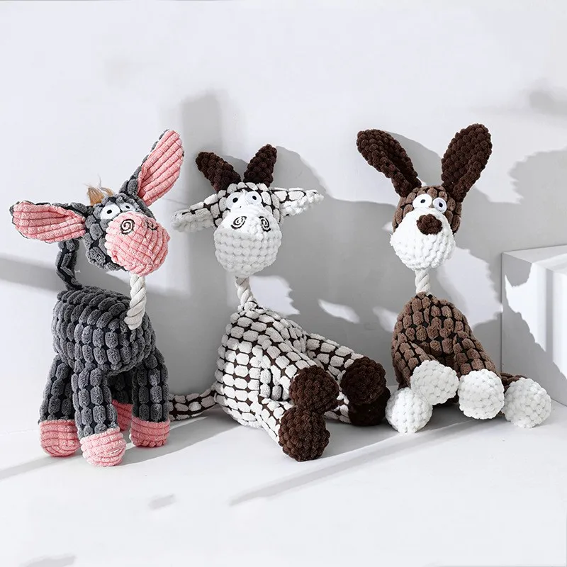 

Donkey Stuffed Cotton Toys Dog Squeaky Toys Latest Plush Pets Dog Toys