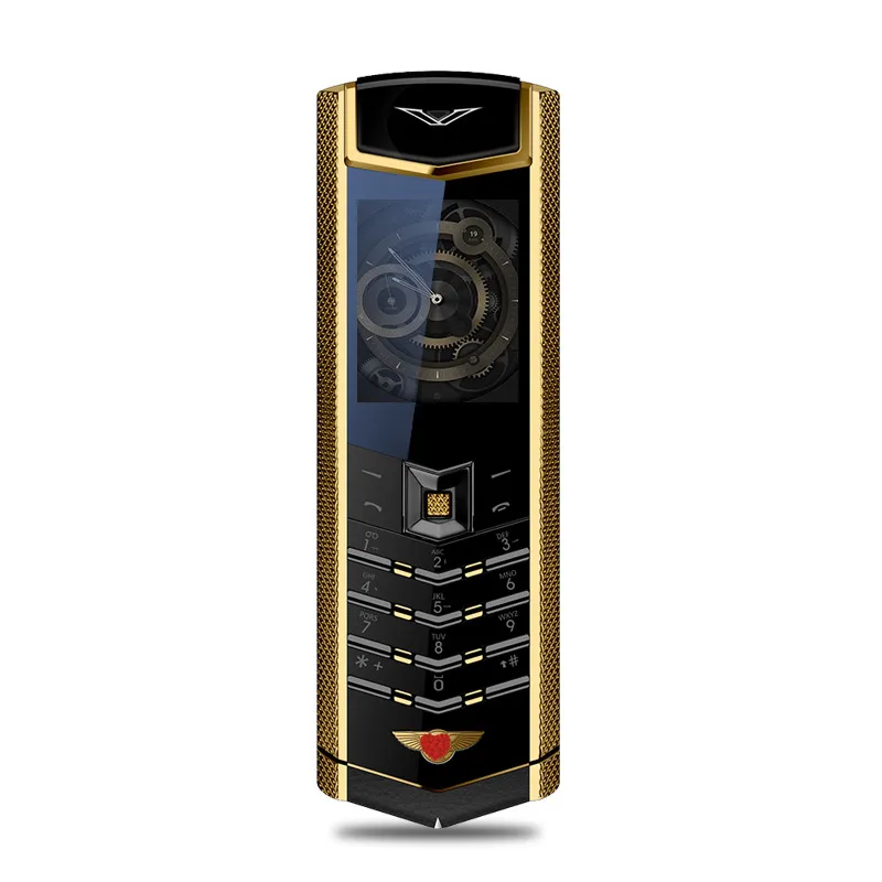 

Top seller V9 fashion metal mini mobile phone luxury fashion men's and women's business keypad cell phone with Leather case