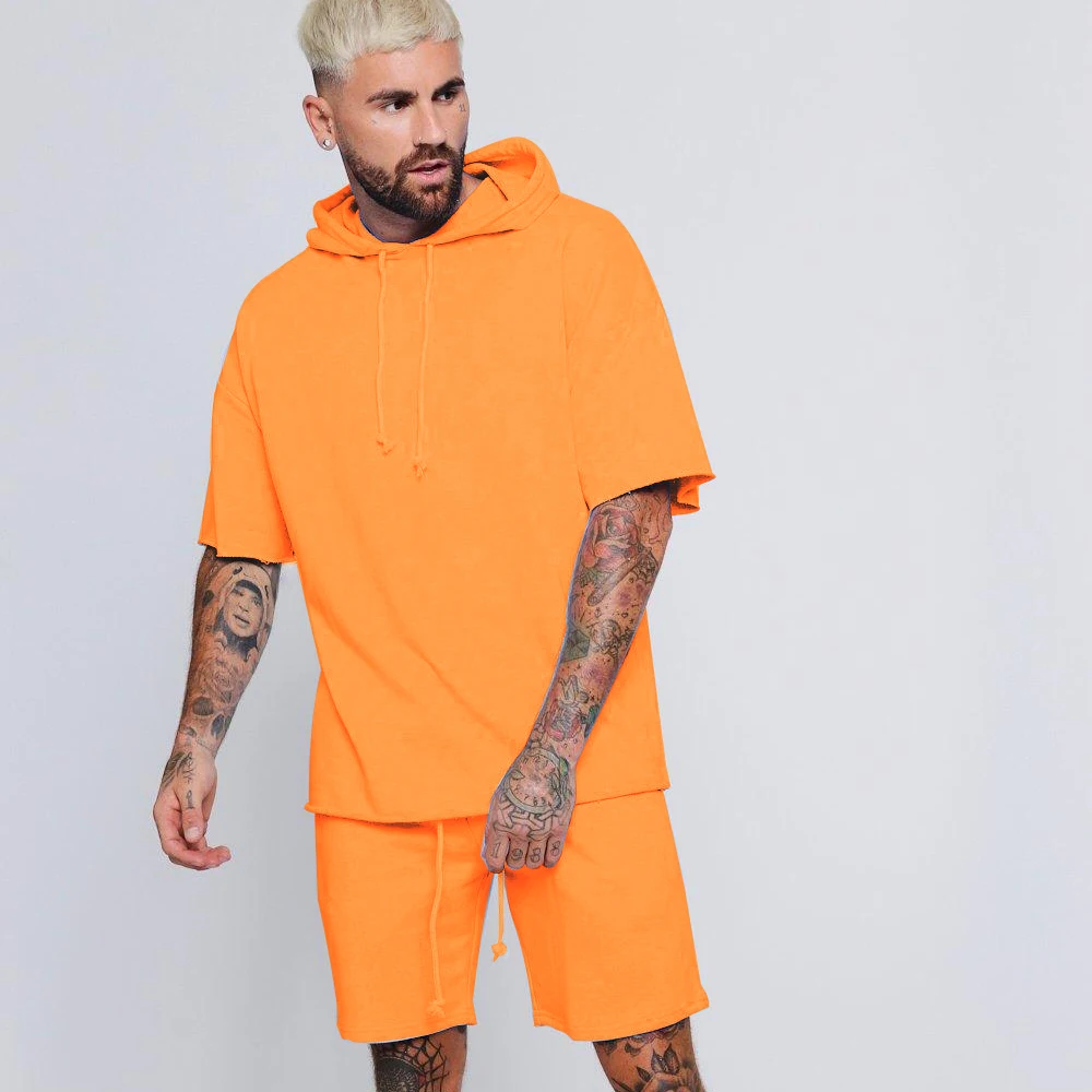 

Premium Track Suits Sweatsuit Men'S Shorts Street Wear Sets Custom Logo Men Summer Shorts Set, Can be customized