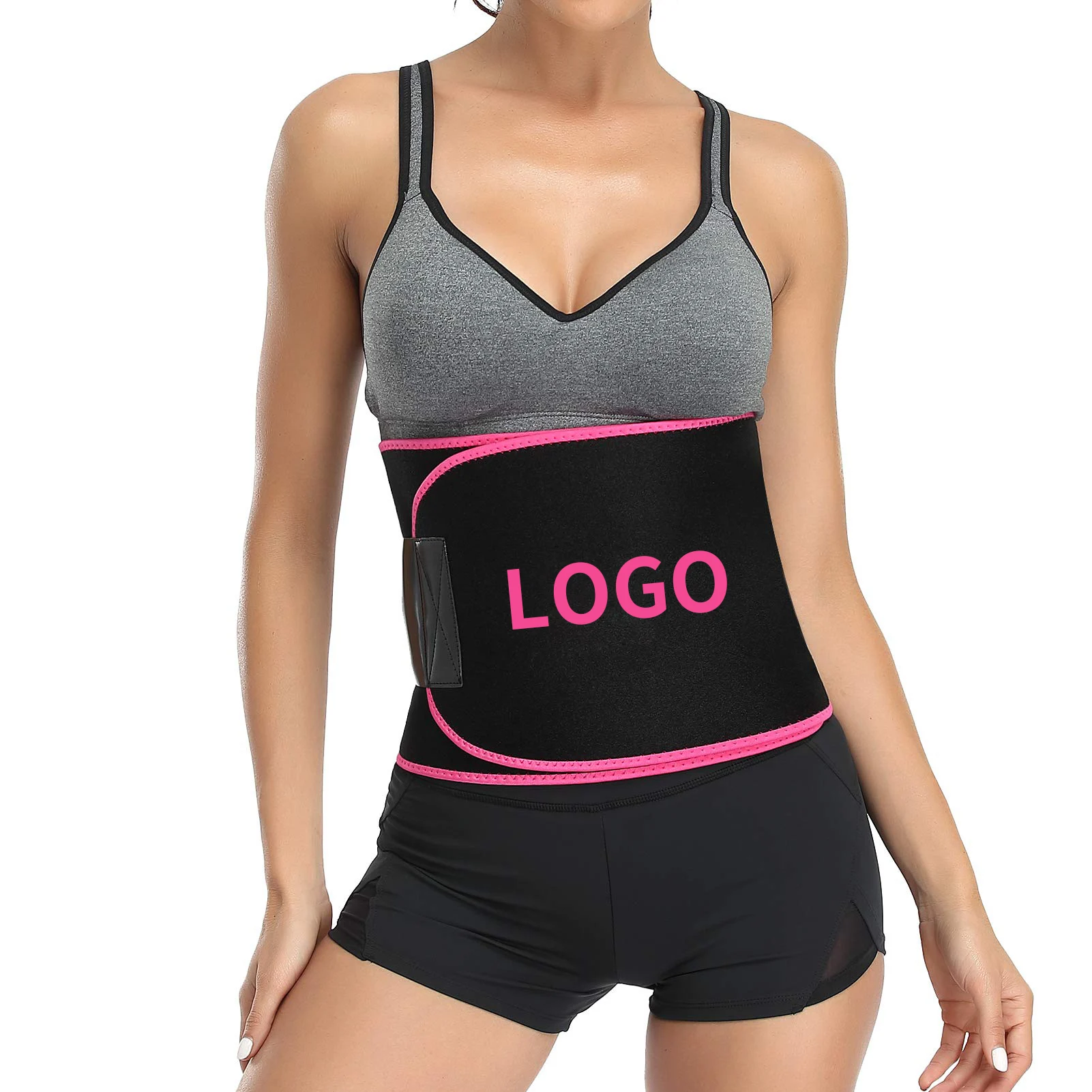 

Custom Logo Sauna Belt Waist Trainer Slimming Band Stomach Wrap Sweet Sweat Belt Waist Trimmer for Men & Women, Pink, black