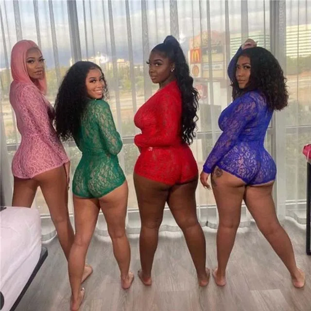 

Wholesale Women Plus Size Long Sleeve Sexy Lace Bodysuits For Women